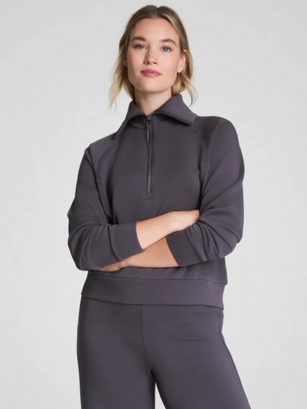 Spanx Air Essentials Half Zip Storm